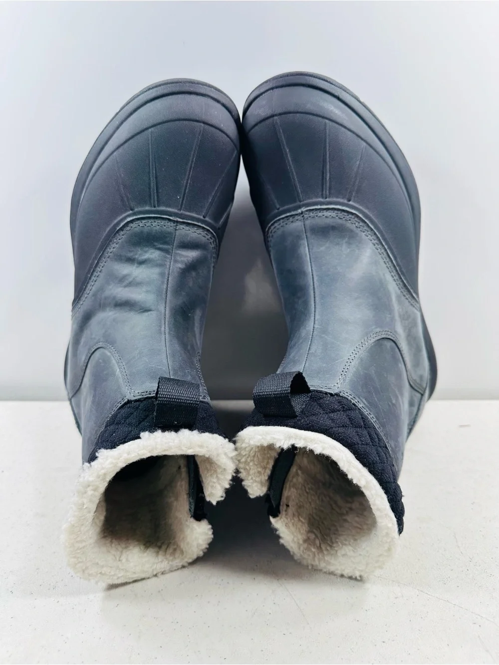 TEK L.L Bean  Winter Ankle Boots in Gray with Sherpa Collar